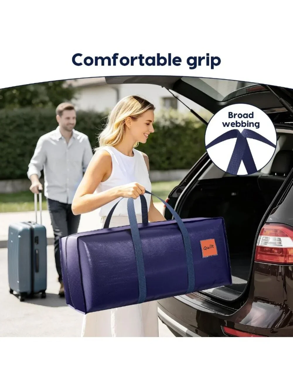 Heavy Duty 6 Pack Moving Bags with Zipper, Waterproof Storage Totes for College